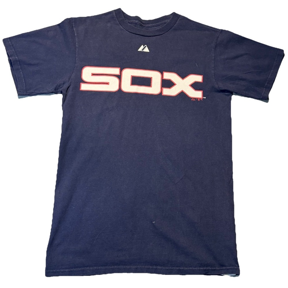 Chicago White Sox T Shirt Mens Small MLB Majestic Navy Graphic Logo Baseball Tee